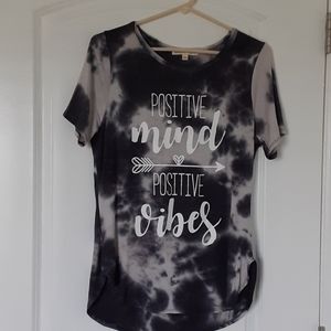 Black and gray tie dye shirt